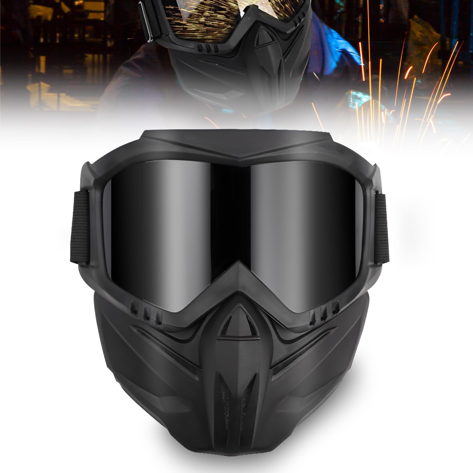 Azonee Welding Helmet - Anti-Glare Welder Mask Protective Face Shield for Eye Protection in Grinding, Plasma Cutting, TIG, MIG Welding Lightweight,Detachable Face Shield, Fixed Shade for Men and Women