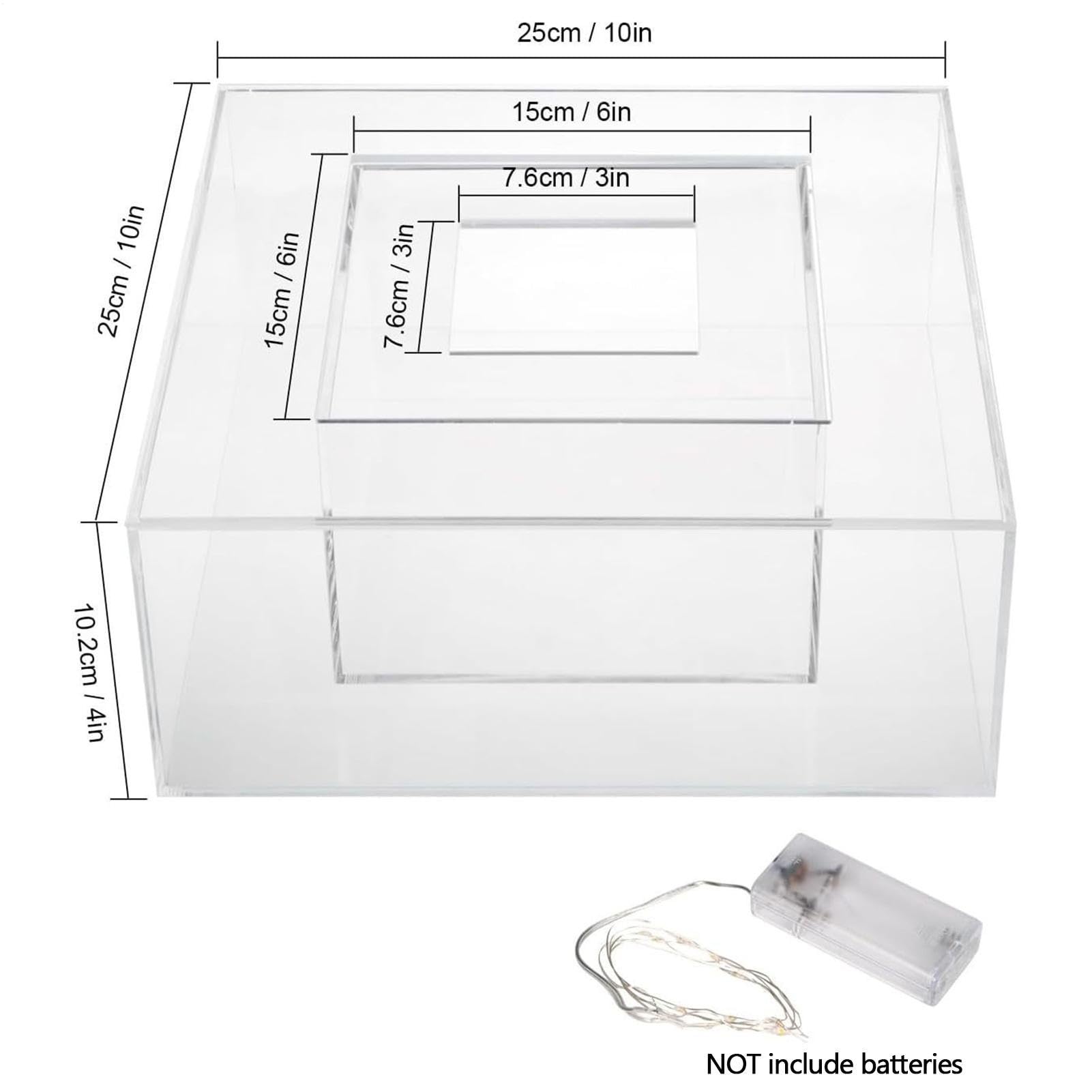 Soporte para tartas de acrílico – Soporte cuadrado transparente para postres | Plataforma de pastelería rellenable para tartas, elegante centro de mesa para bodas, aniversarios, cumpleaños y