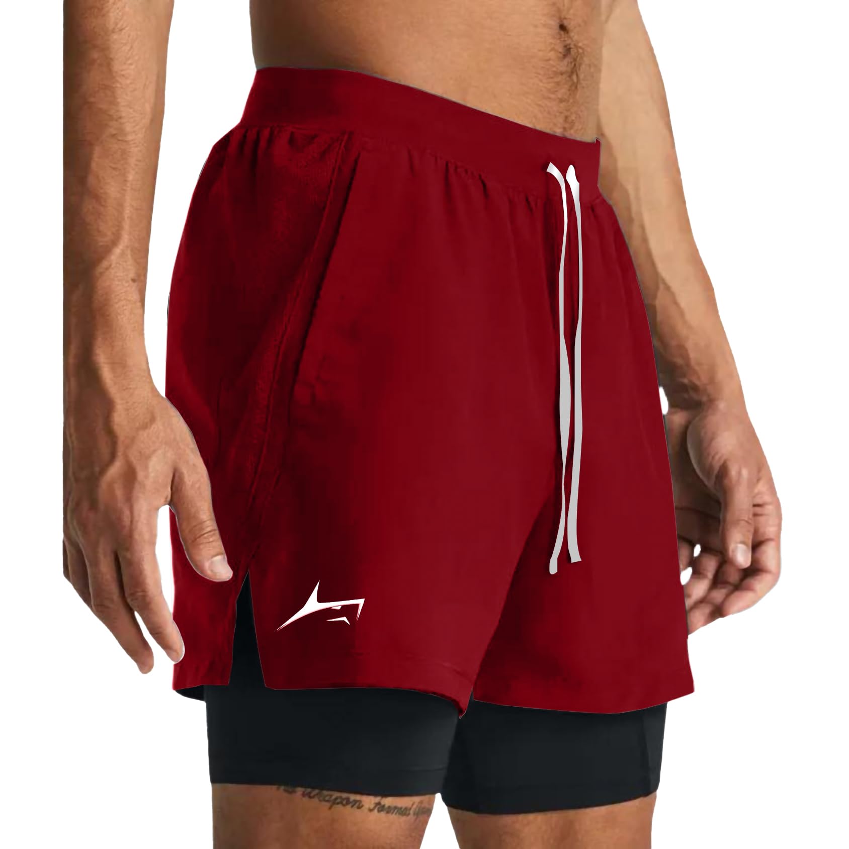 PROSHARX 2 in 1 Active Dual Shorts with Inner Tights Layer | Men's Double Layer Short for Running, Gym & Sports