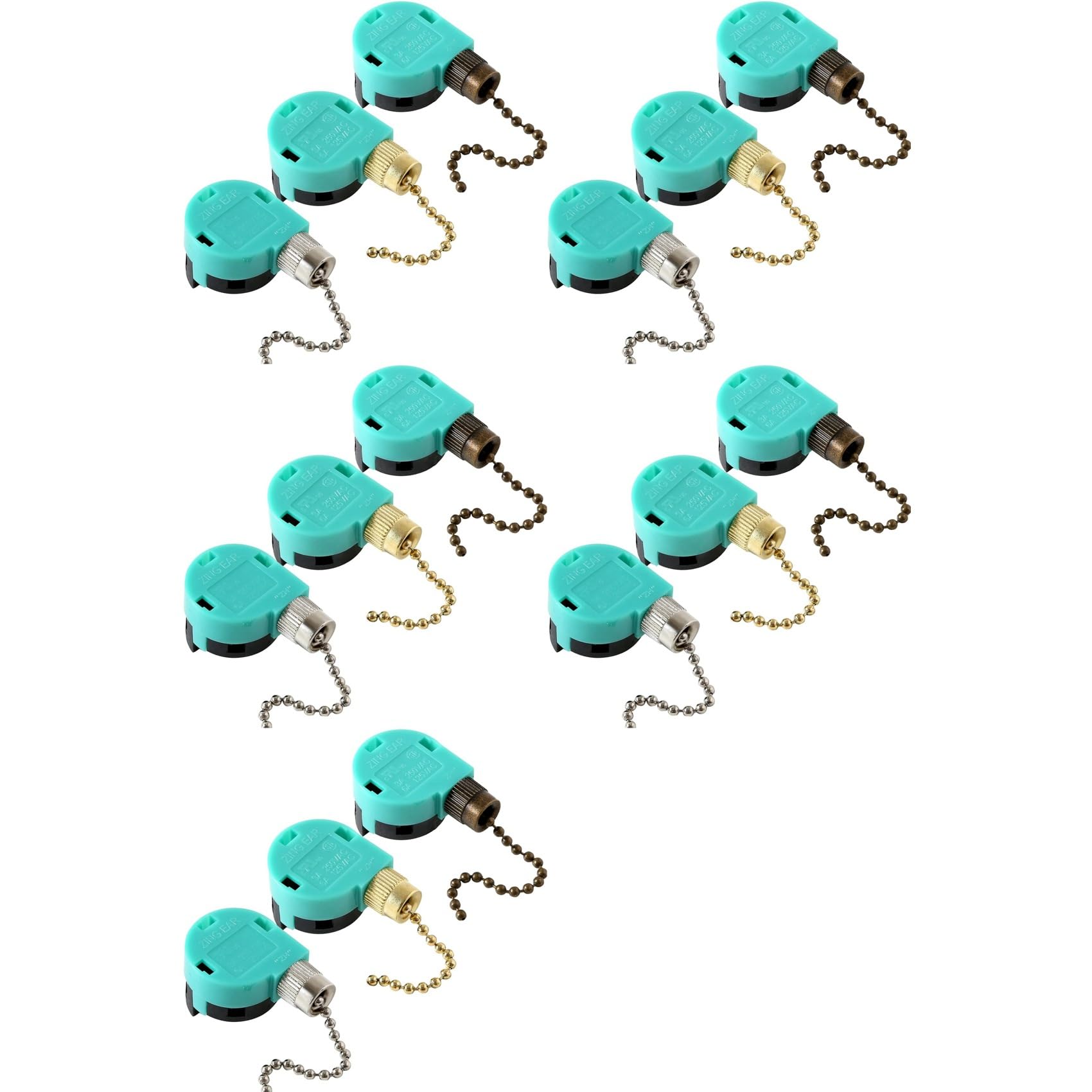 Jnchdghwa Green 15Pcs Ze-268S6 Ceiling Fan Switch 3 Speed 4 Wire For Ceiling Fans And Wall Lights Pull Chain Switch Replacement Bronze