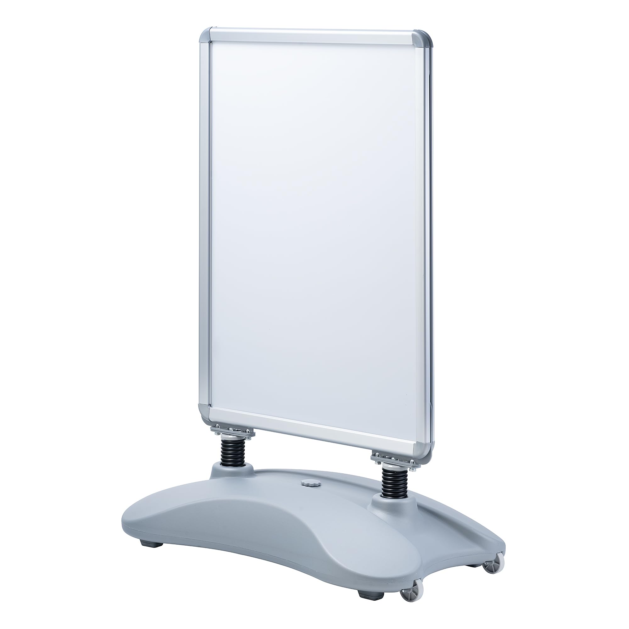 SEVICO Kundenstopper DIN A1 Mobil Alu Rahmen, 2 Folien Doppelseitig, mit Wasser befüllbar, Wetterfest, Grau, Indoor/Outdoor - Plakatständer, Gehwegaufsteller, Werbetafel, Werbeaufsteller