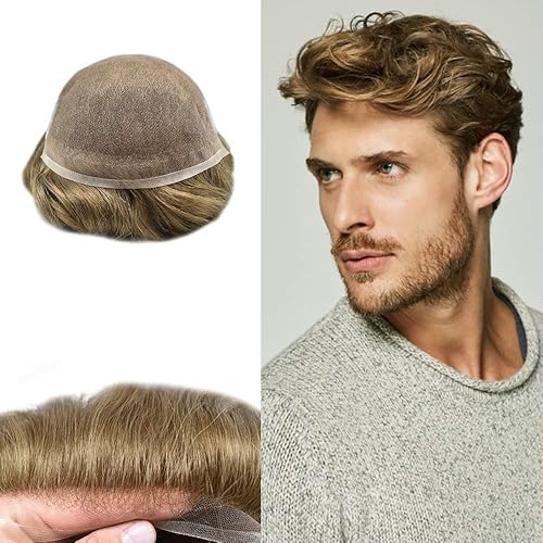 Miniatura 8 de Healthlif Mens Toupee - Pieza de cabello humano suave encaje sistema de reemplazo de pelo tupé para hombres sistema de pelo Protesis Capilar para