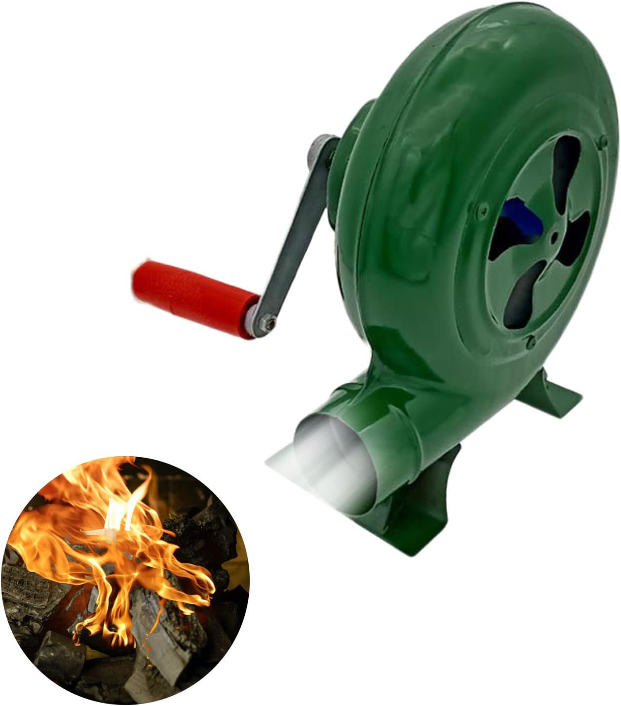 Fireplace Bellows Indoor Portable Barbeque Air Blower, with Manual Handle Speed Control for Camping/Picnic/Outdoor Acativities