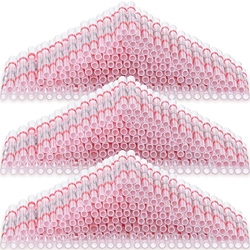 300 Connecteurs de Fil de Soudure Rouge 22-18 AWG Connecteur Bout à Bout Thermorétractable Crosse Électrique Isolée Étanche Bornes de Fil d'Épissure...