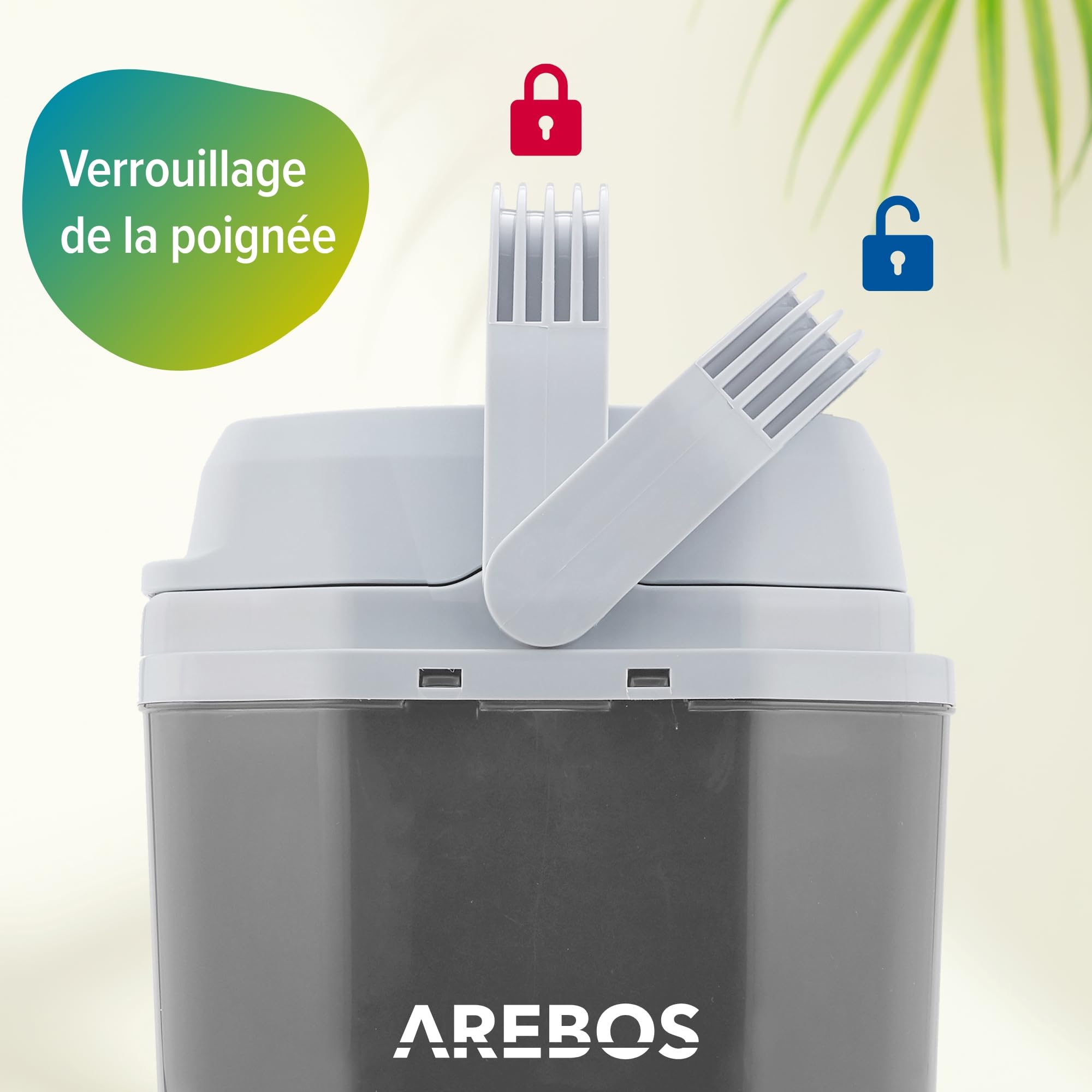 Arebos Glacière 20 litres | pour Refroidir et Garder au Chaud | Mini réfrigérateur | Glacière thermoélectrique | avec Mode ECO | 12/230 V pour Voiture et Prise électrique | Anthracite