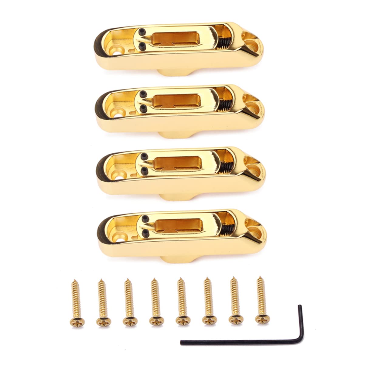 FAVOMOTO Bass Guitar Bridge Guitar Bridge Parts 4 Pcs Zinc Alloy Bass Bridge Bass Player Part Professional Golden