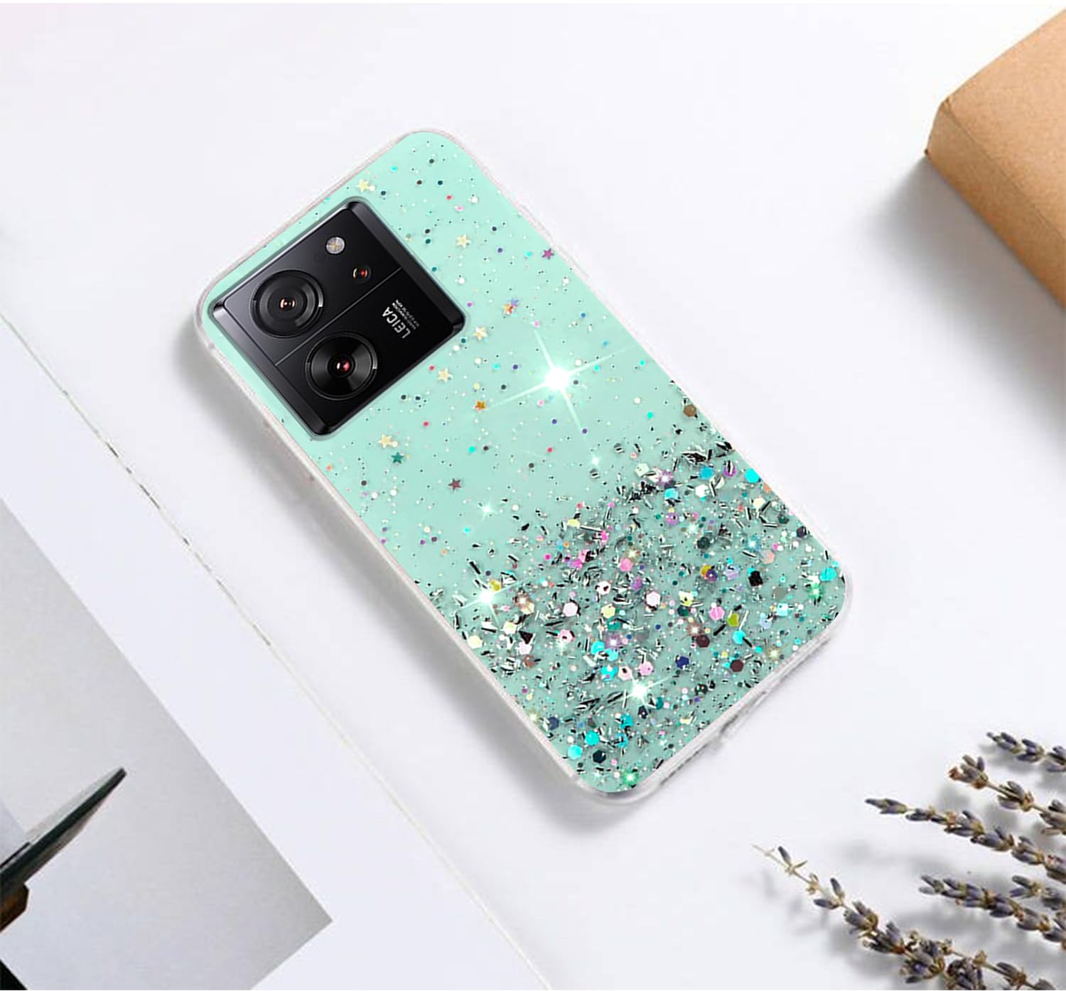 Transparente Handyhülle Für Xiaomi 13T Pro / 13T – Mit Glitzer-Effekt & Galvanisiertem Rand – Stoßfest
