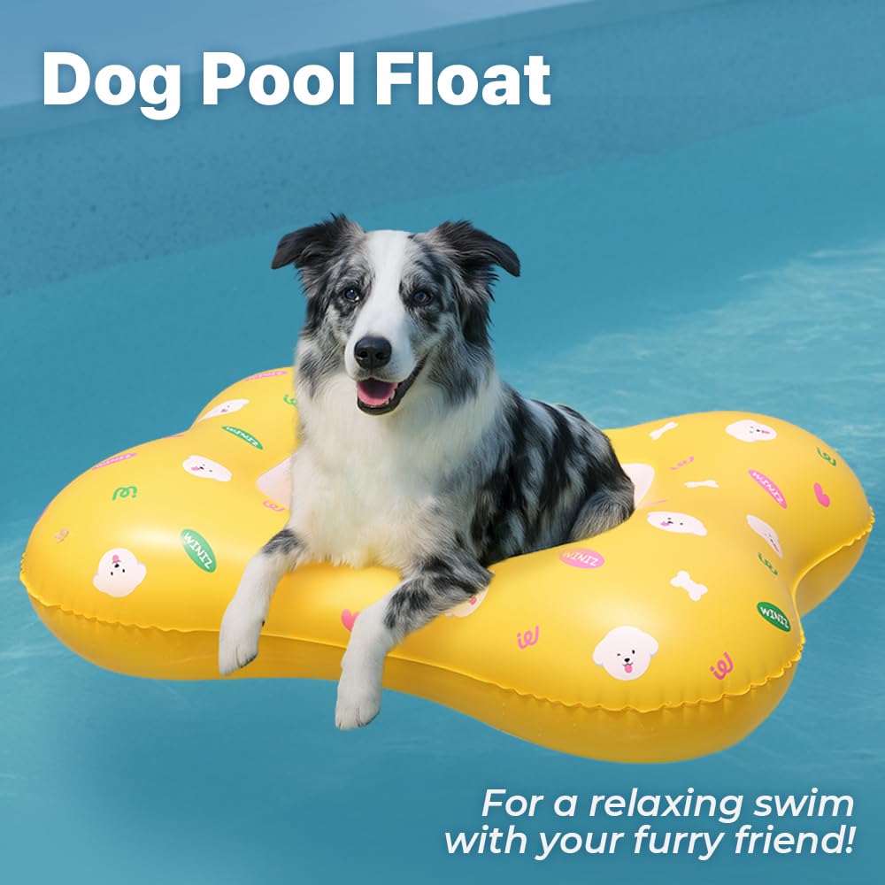 Amazon.co.jp: WINIZ 犬用浮き輪 - イエロー キュートなデザイン 空気