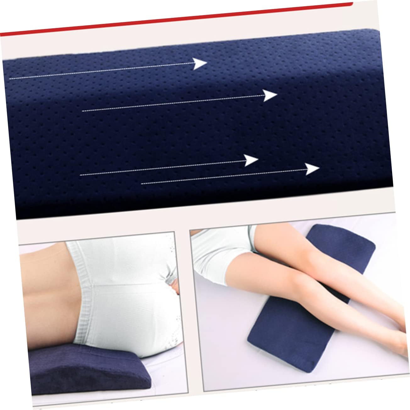 1Pc Memory Cotton Lumbar Pillow for Pregnant Women Waist Support Cushion Navy for Home for Different Sleeping Postures