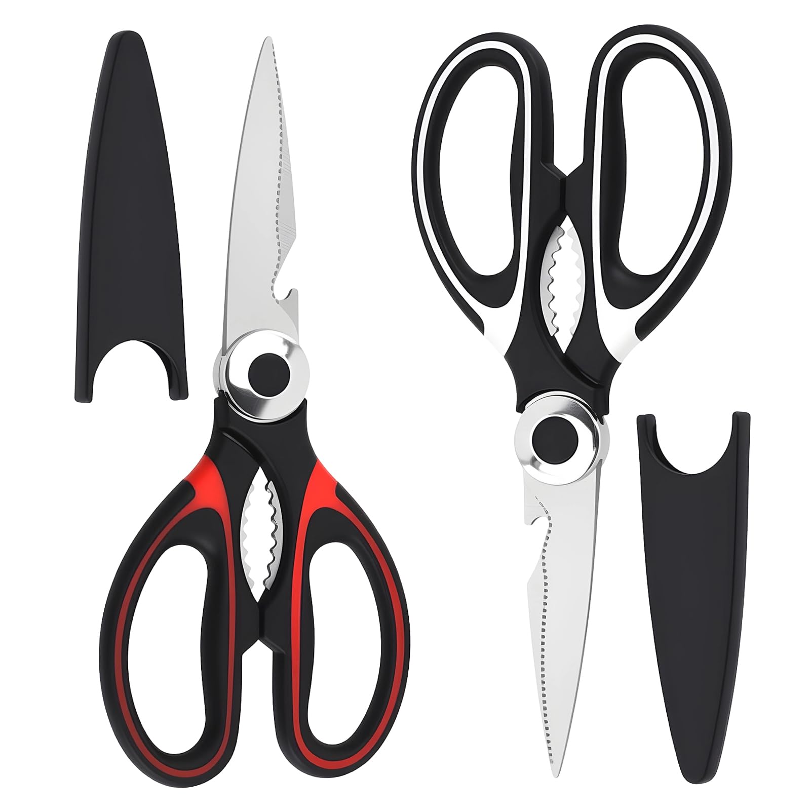Heavy Duty Kitchen Scissors, Kitchen Shears with Safety Cover & Soft Grip