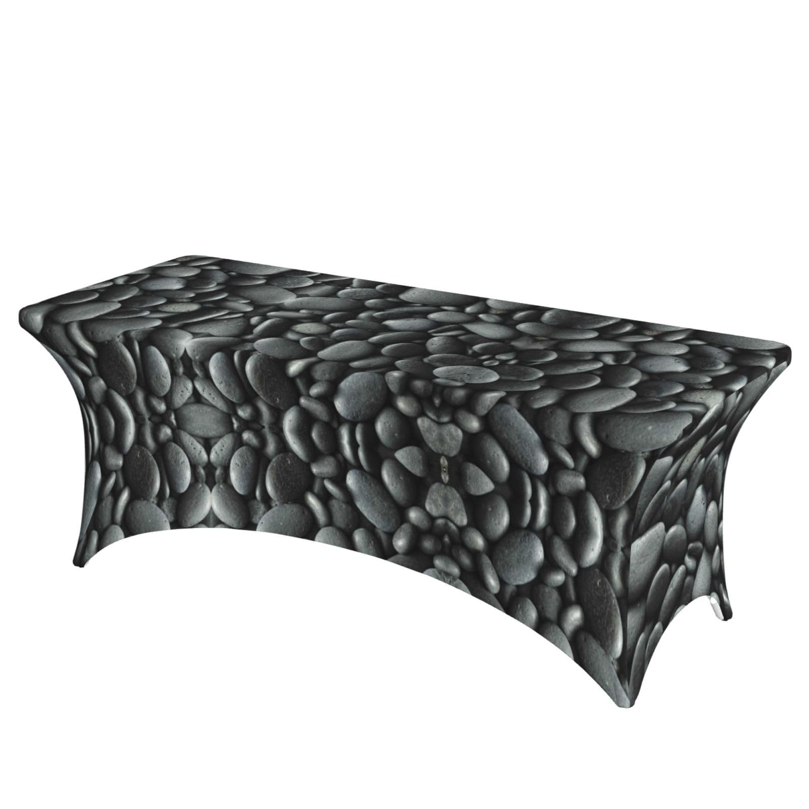 ERCgad Many Black Pebbles Print Rectangular Tablecloth Dining Banquet Party Events Home Celebration Table Cover