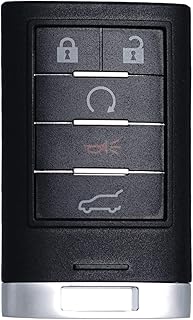 Key Fob Replacement Fits for Cadillac SRX 2010 2011 2012 2013 2014 2015 ATS XTS 2013-2014 ELR Push Start Button Smart Proximity Keyless Entry Remote Control NBG009768T 22865375 DIY Programming 5 BTN