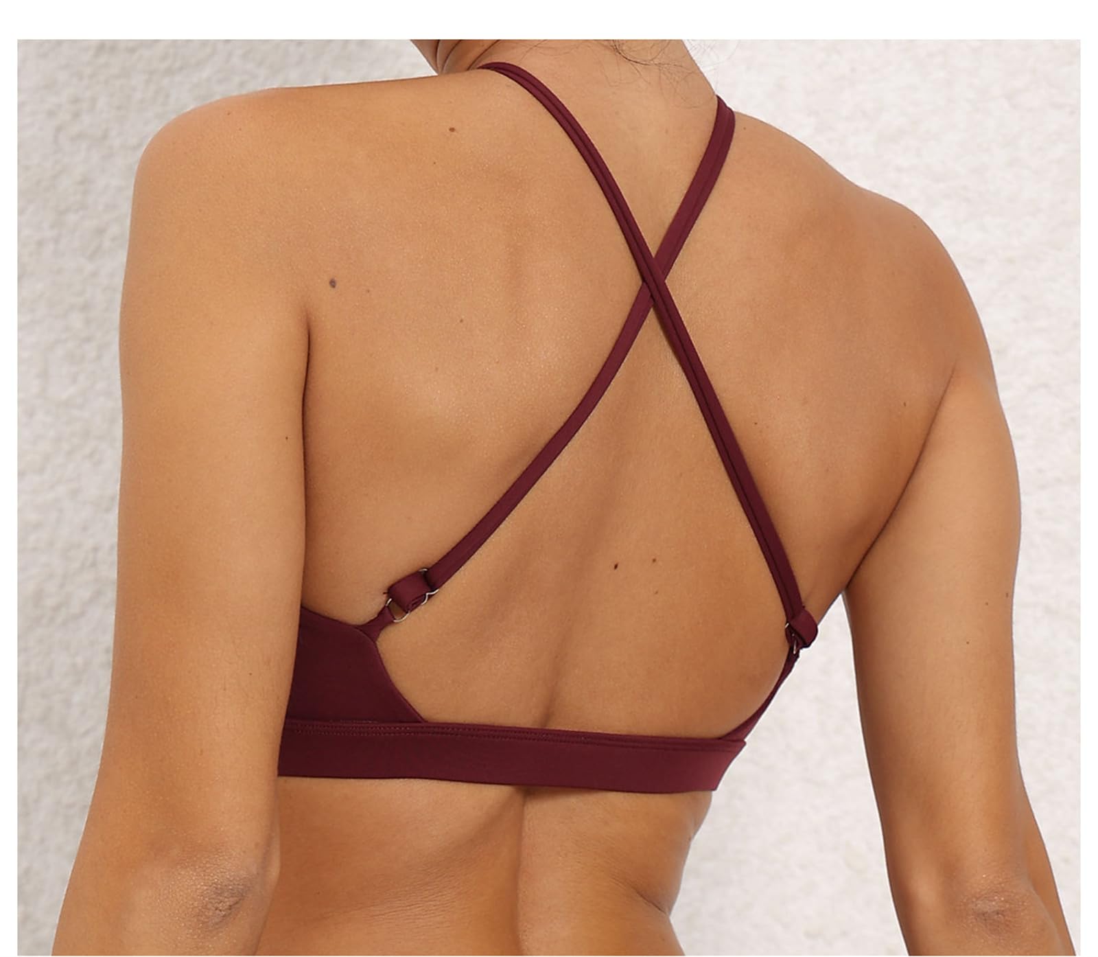 Reggiseni sportivi imbottiti e incrociati sulla schiena con spalline per donne, supporto medio e traspirante, per yoga, palestra, allenamento, corsa, palestra, relax