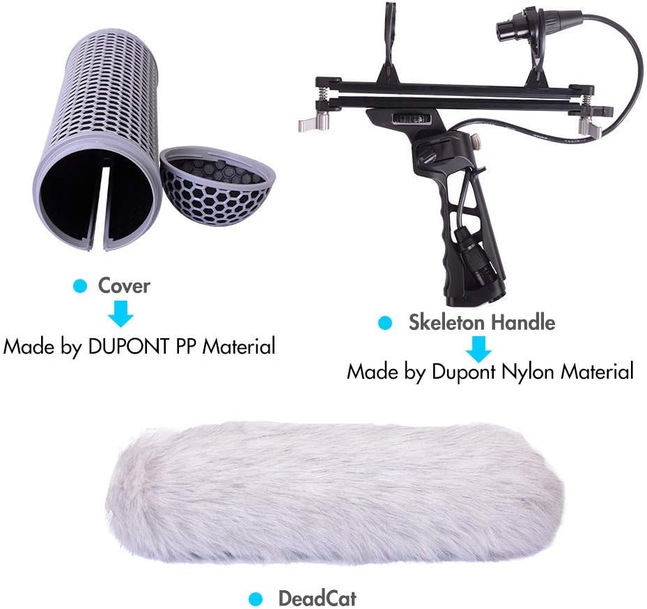 Micolive Microphone Windshield Blimp Windscreen Style Protect Cage and Shock Mount Suspension System Compatible with Rode NTG1 NTG2 NTG3 NTG4+ AT875R Line MKE 600 Series Shotgun Microphones etc - Image 3