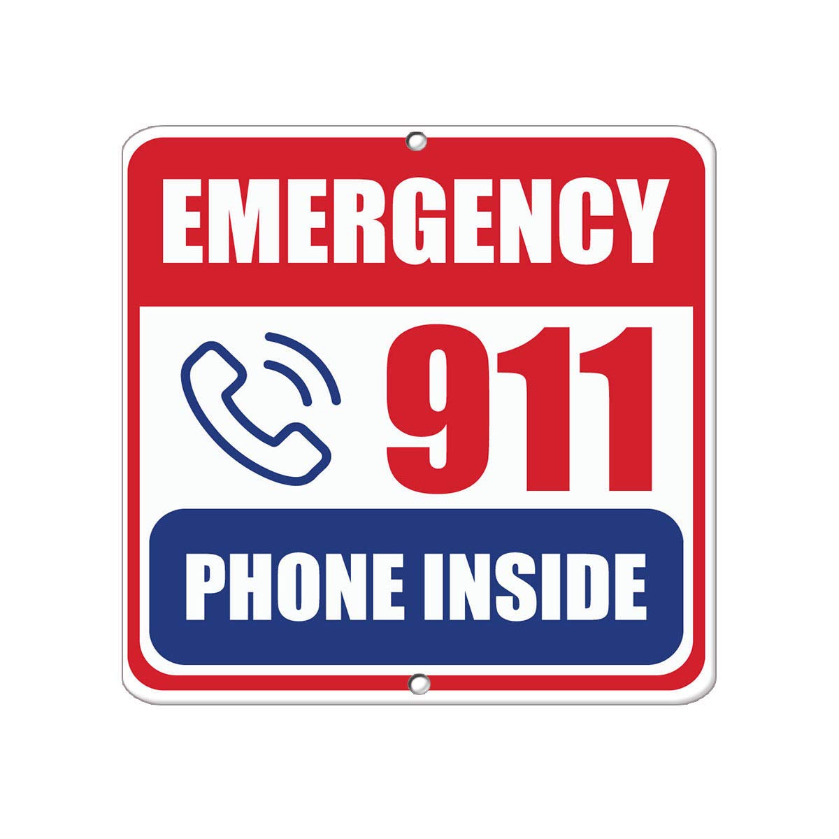 Emergency 911 Phone Inside Hazard Emergency Vinyl Sticker Decal 8"