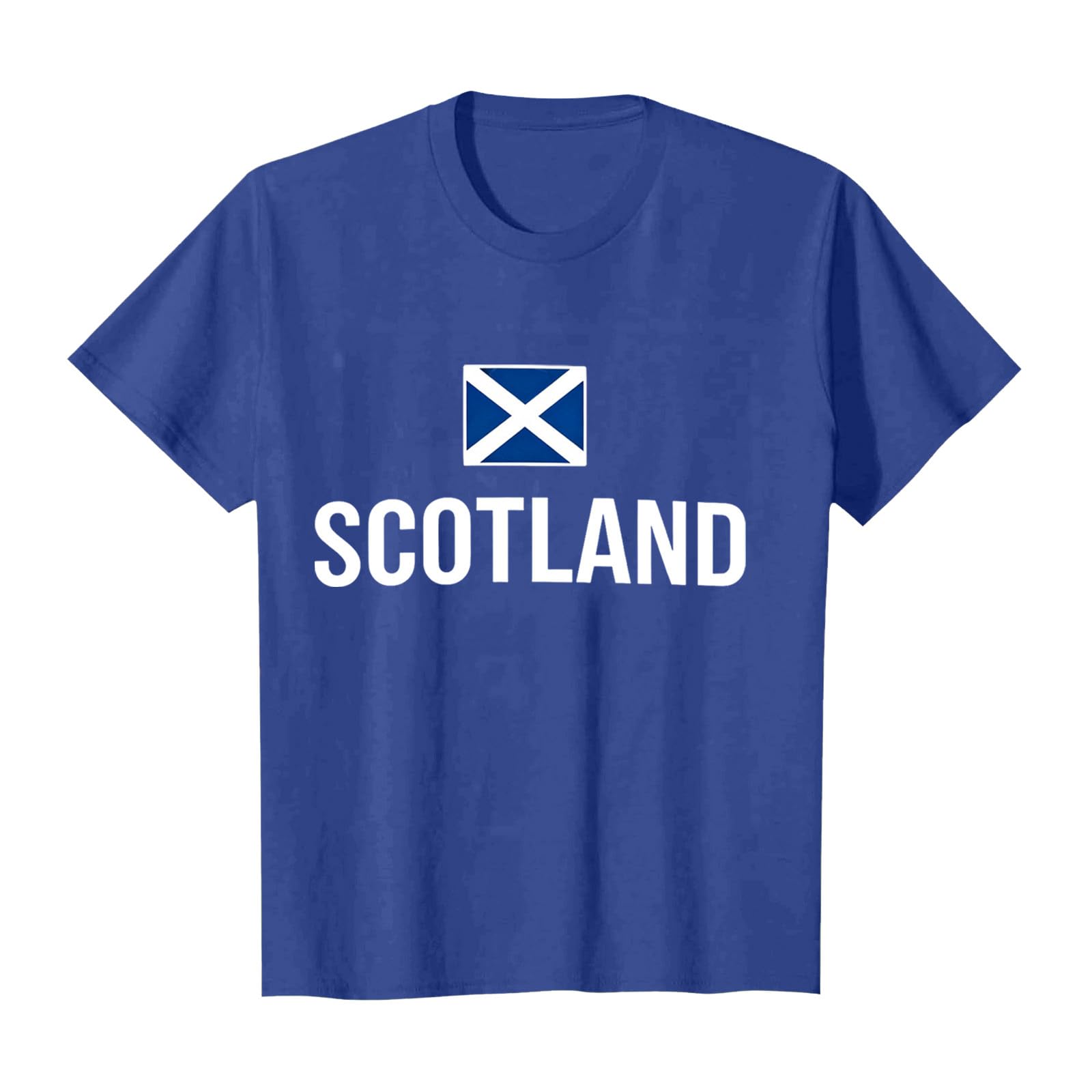Scotland Football T Shirt Unisex Scottish Flag Short Sleeve Crew Neck Funny – Men Women Football Fans (D-Blue, 3XL) — image 1