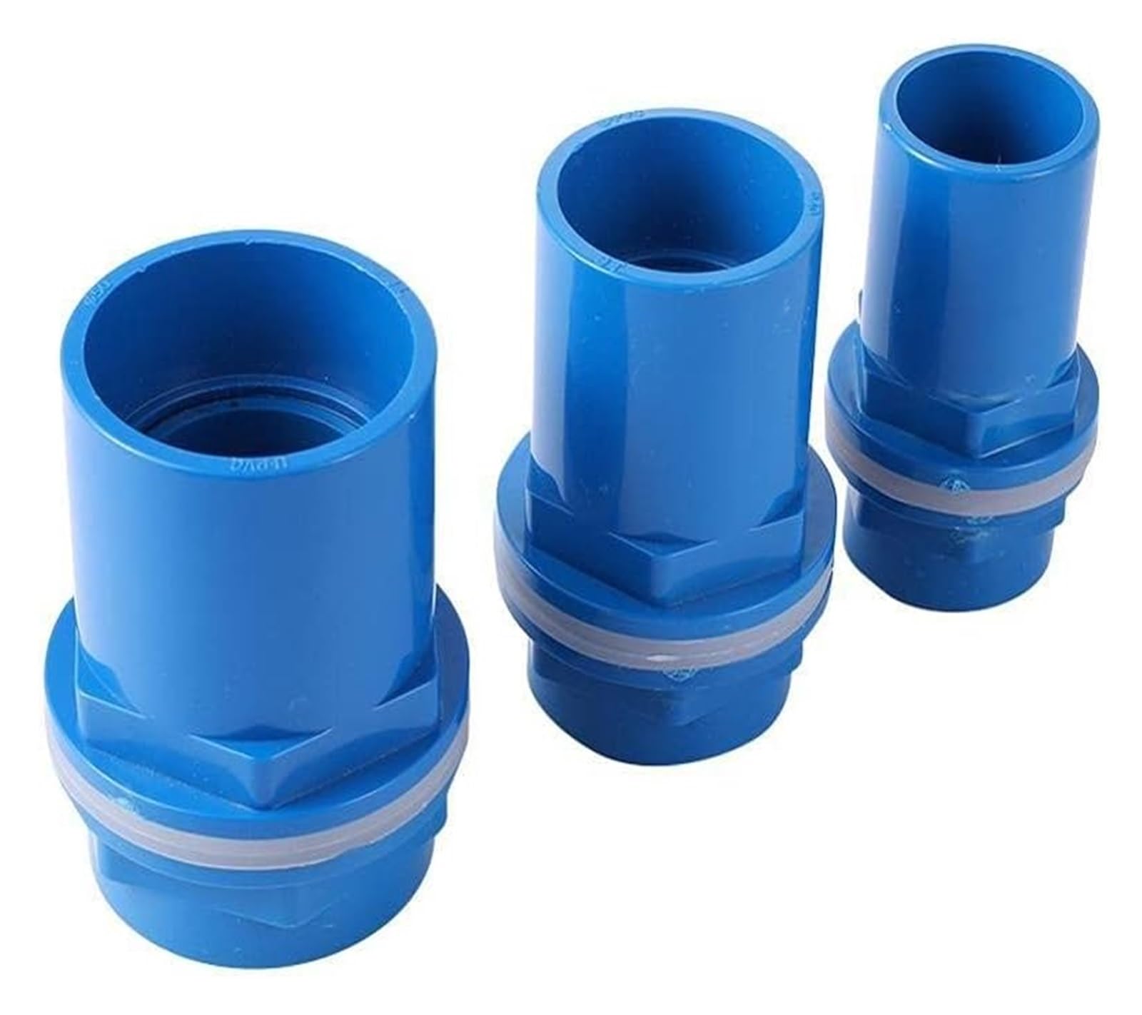 Connettore in PVC, Adattatore connettore tubo 20/25/32/40 / 50Mm Connettore di testa for tubo impermeabile in PVC blu Connettore for tubo di irrigazione da giardino Giunto for acquario Acquario Giunti