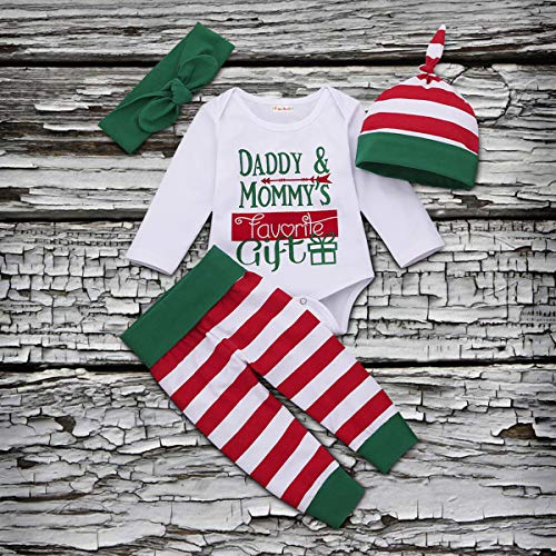 BigBig Style Pasgeboren Kerst Outfits Set Baby Peuter Romper Broek Hoofdband Hoed Kleding Set - Afbeelding 8