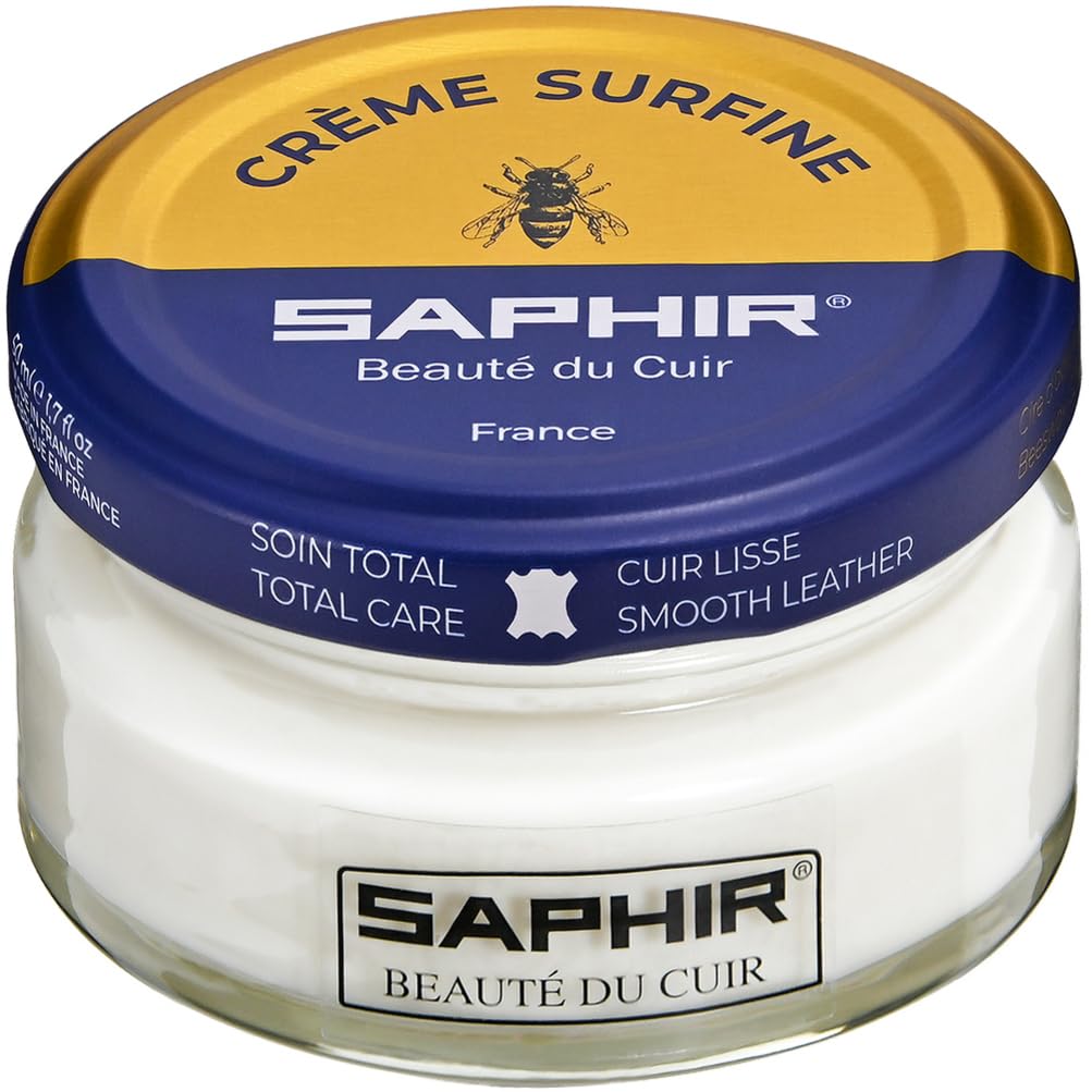 Saphir 9550032 Fine Beeswax Shoe Cream and Polish, 1.7 fl oz (50 ml), Emulsifying, Moisturizing, Recoloring, Glossy