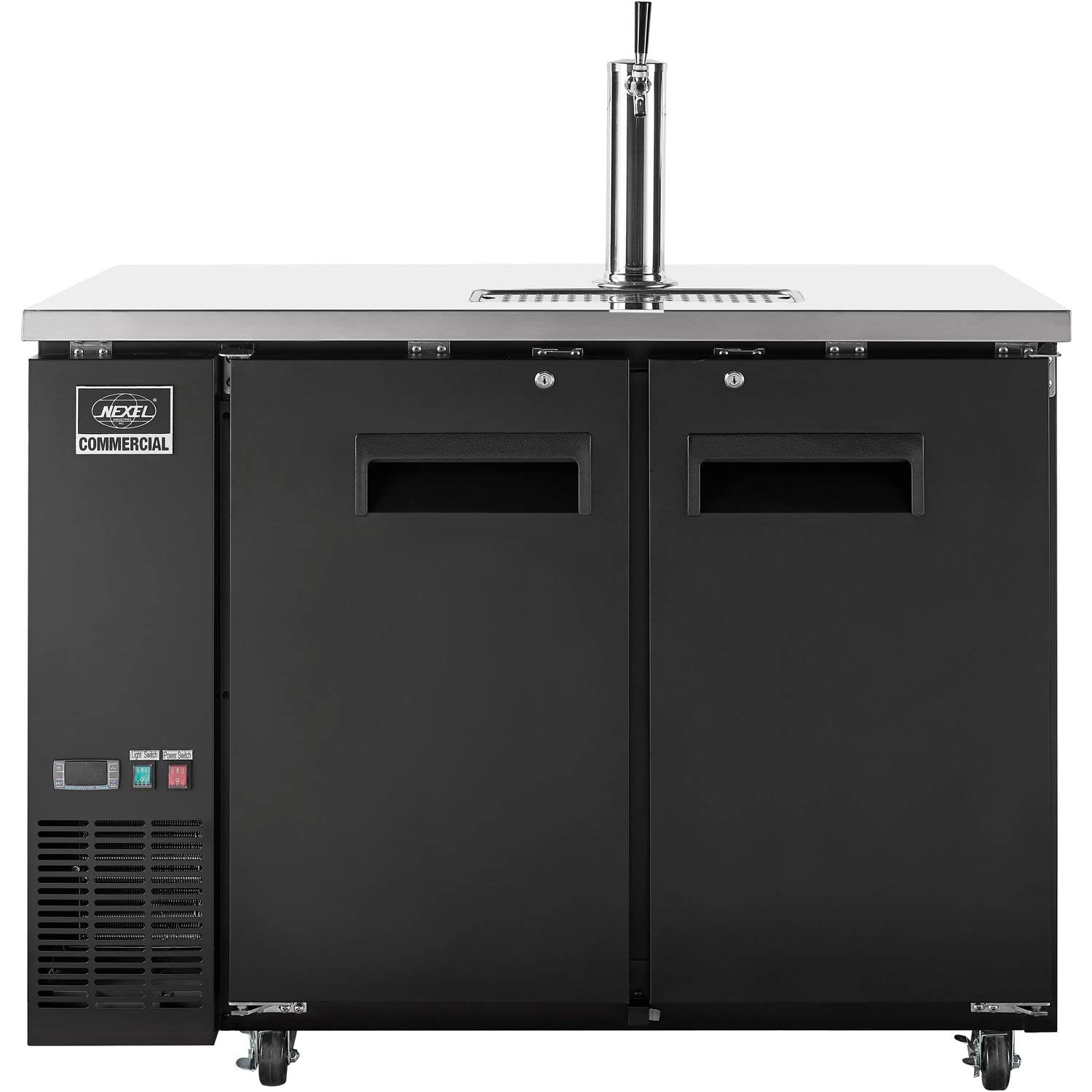 Nexel Beer Dispenser Cooler w/Single Tap Dispenser, 11.8 Cu. Ft., Black