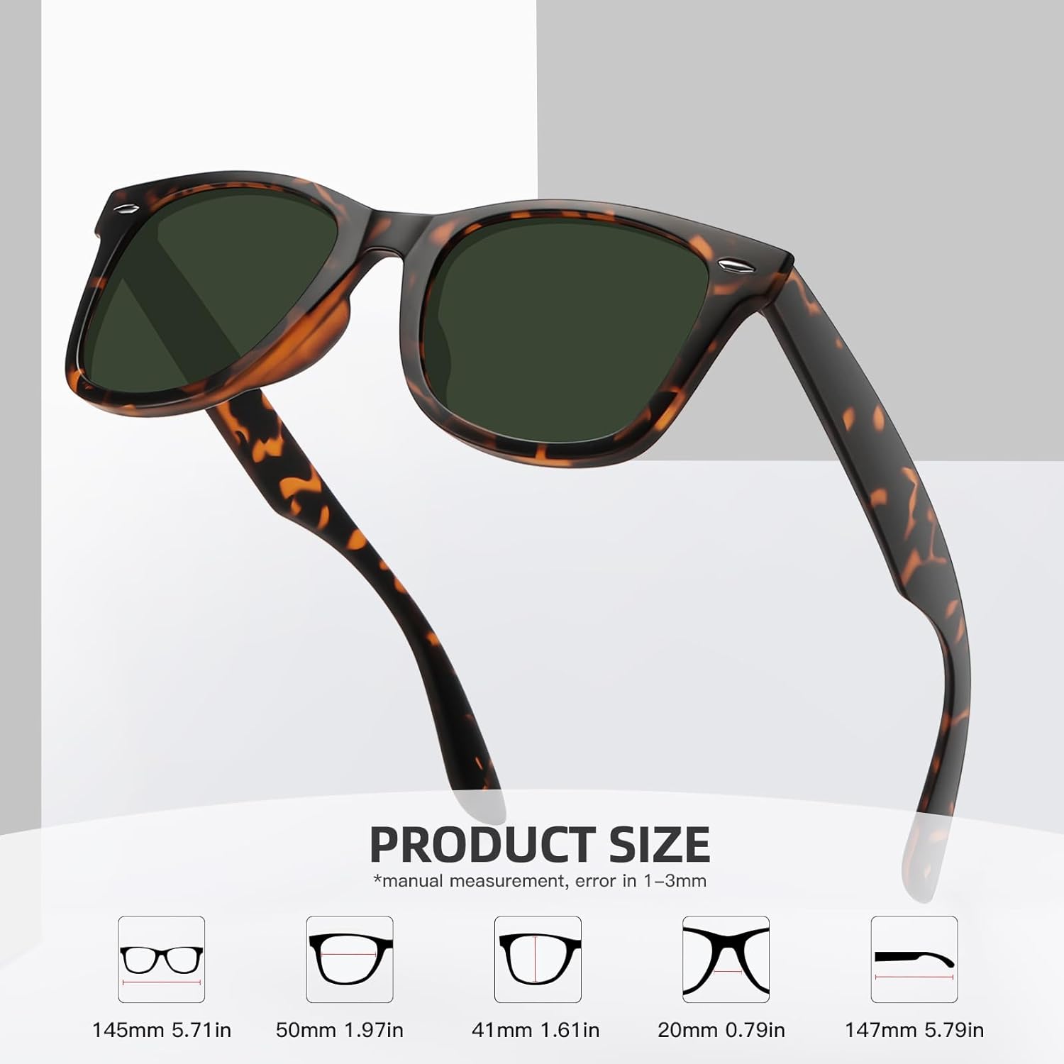 MEETSUN Polarized Sunglasses for Women Men Classic Retro Square Frame Driving Sun Glasses UV Protection - Image 4