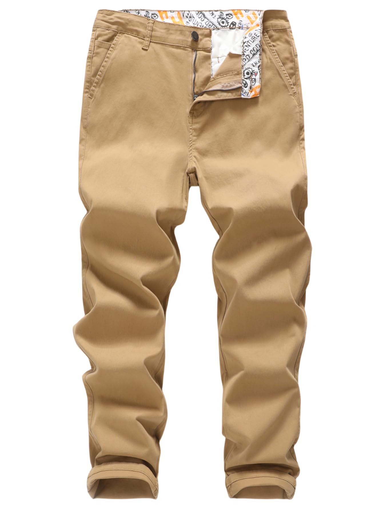 Mens Slim-Fit Stretch Cotton Fashion Tapered Casual Chino Pants