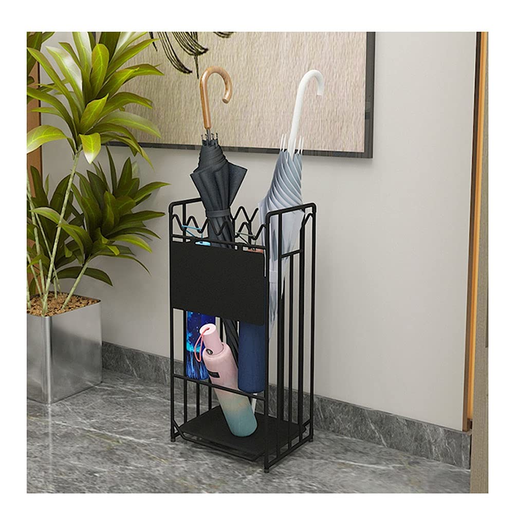 PXAMORTEL Metal Umbrella Holder Stand, Metal Umbrella Stand with Drip Tray Holds 20-30 Umbrellas Multicolor Multiple Sizes(Black,28x21x54cm)