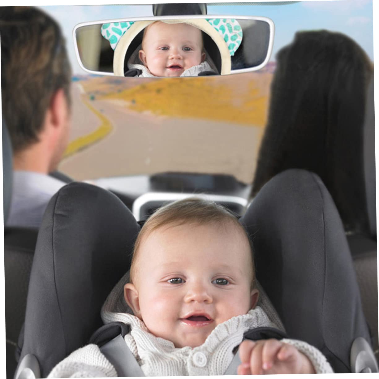 OUNONA 3piezas Espejo Retrovisor Creativo Para Asientos Traseros De Coche Espejo Ajustable Forma De Ciervo Material Resistente y Seguro Para Supervisar Bebés Asiento Trasero