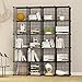 UNICOO - 14 * 14 inch Big Cube Multi Use DIY 20 Cube Wire Grid Organizer, Wardrobe Organizer, Bookcase, Storage - Black Wire