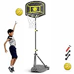 Adjustable Kids Basketball Hoop - Indoor Outdoor Play Set for Ages 3-8,Portable with Pump & Toddler-Sized Basketball