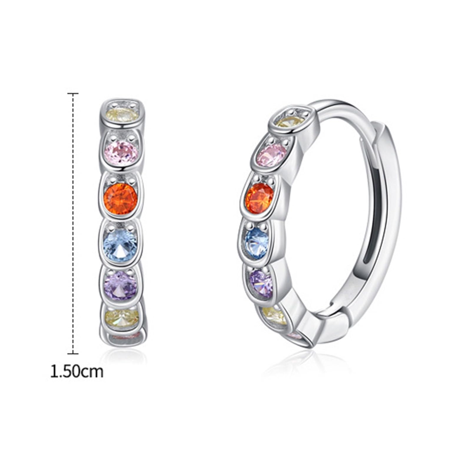 Wycian Pendientes de oro auténtico para mujer, piedras preciosas coloridas, pendientes dorados para mujer, piedras preciosas coloridas