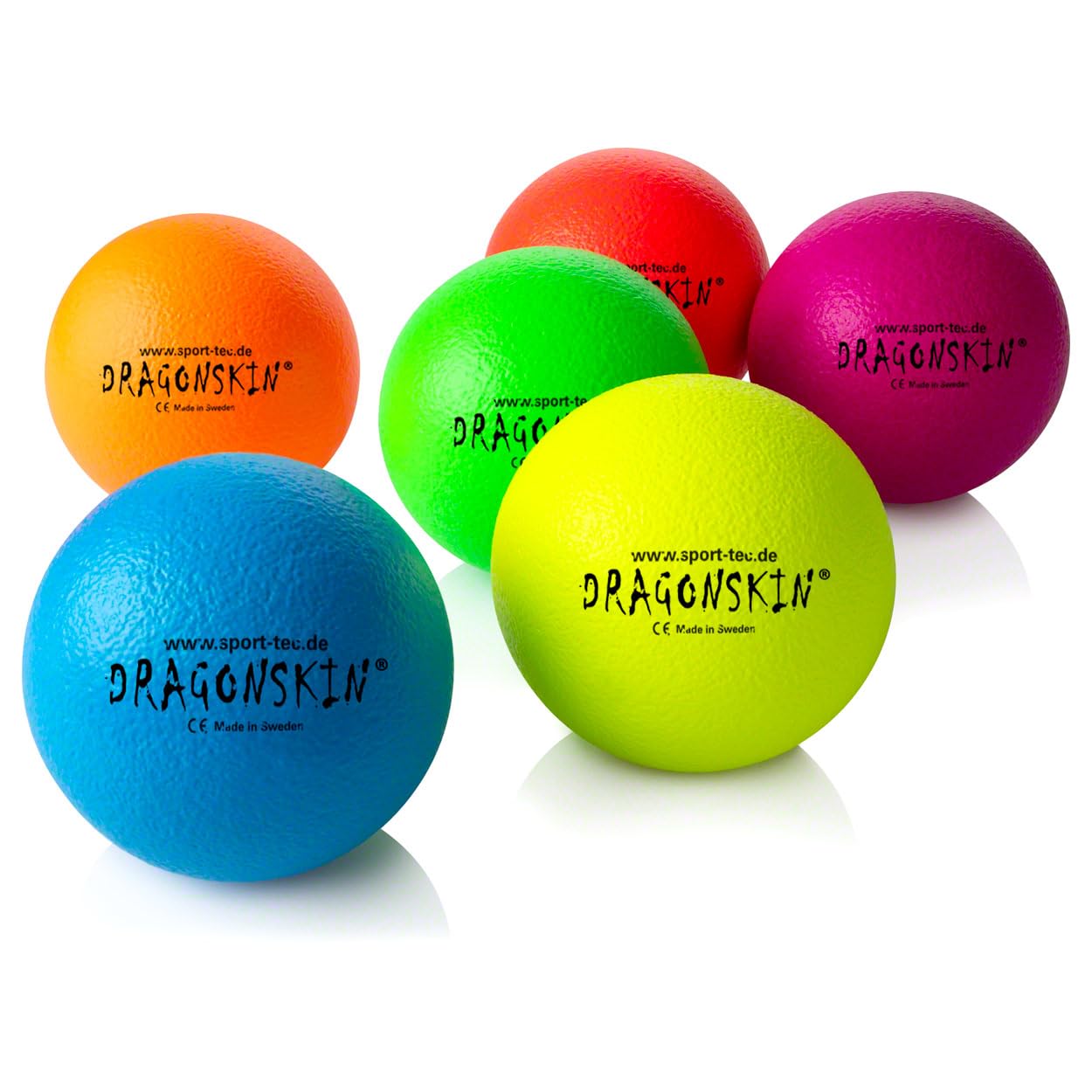 Sport-Tec Schaumstoffball Dragonskin Neon, ø 16 cm, 6er Set