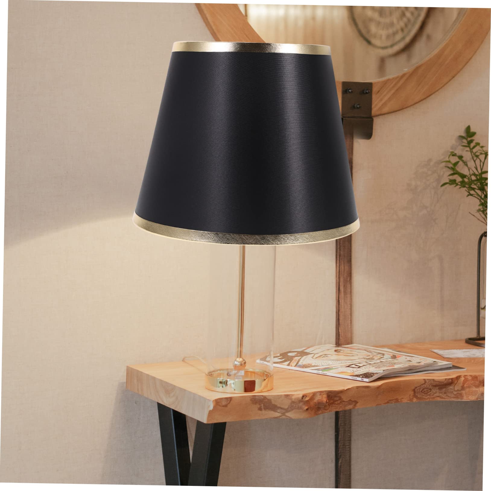 DOITOOL Paralume Nero per Lampada da Tavolo Attacco E27, Facile da Installare, Design Semplice e Moderno per Studio e Soggiorno