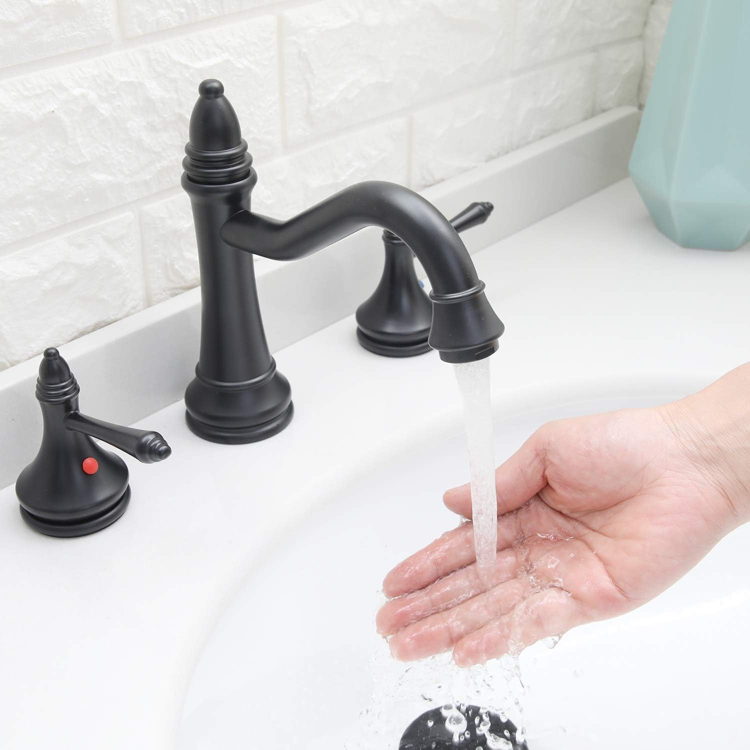 Flаѕh Dеаlѕ - 40% оƒƒ Bathadore 2-Handle 8 Inch Matte Black Widespread Bathroom Faucet with Pop Up Drain and Supply Hose 3 Hole Bathroom Sink Faucet Lavatory Vanity Basin Faucet Mixer Taps Rеvіеw Bathadore 2-Handle 8 Inch Matte Black Widespread Bathroom Faucet with Pop Up Drain and Supply Hose 3 Hole Bathroom Sink Faucet Lavatory Vanity Basin Faucet Mixer Taps