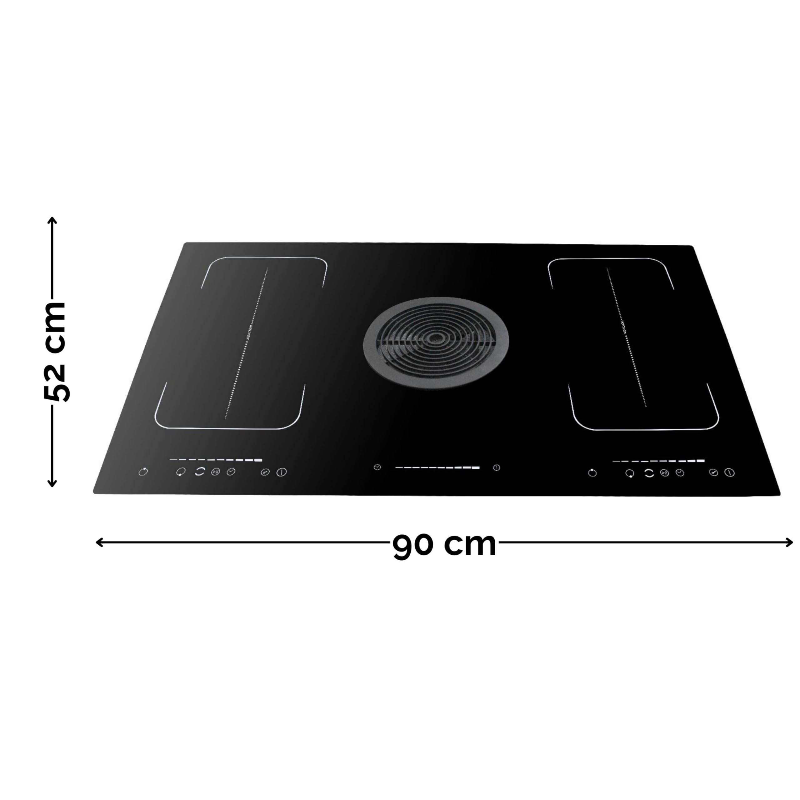 WOLKENSTEIN IN4-DA-2FZA+W Placa de inducción con extractor integrado | 2 zonas flexibles | Temporizador | Apagado automático | Seguridad infantil | Función Booster | Detección de olla | Función Stop