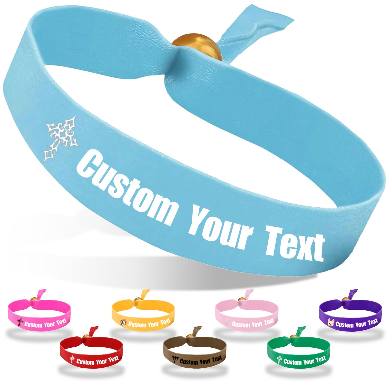 Coregiftr Custom Personalized Adjustable Cloth Wristbands - Disposable Polyester Wristband - Perfect for Events, Concerts, Clubs & Parties