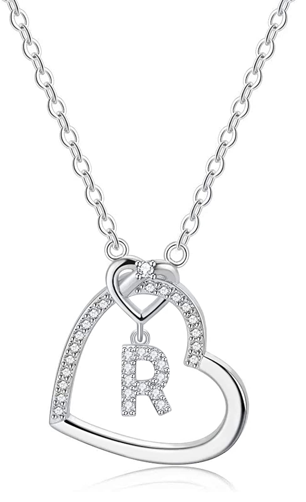 LIHELEI Collana Donna Argento, S925 Argento 26 Lettera Maiuscola Con Zirconi Collana Moglie Mamma Fidanzata Compleanno San Valentino Natale Anniversario Festa Della Mamma Gioielli Donna Regalo