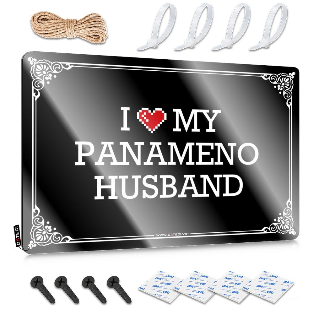 Fzfn Colour Fun, Funny Sign Tavern Decor I Love My Panameno Husband | Rustic Nice Wall Art(20X30cm)