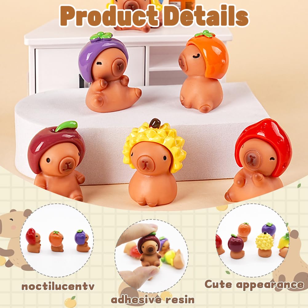 10pz Mini Capibara in Resina, Figure di Capibara in Miniatura