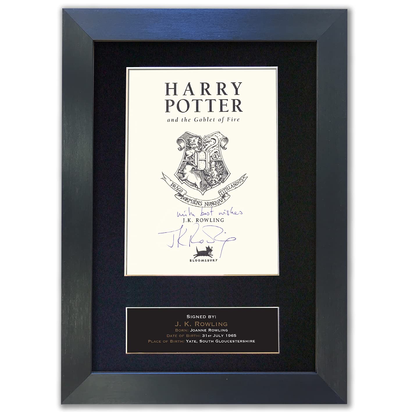 J K ROWLING Goblet of Fire Signed Reproduction Autograph Mounted Print A4 Harry Potter #412