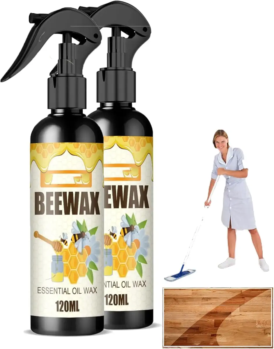 Ouhoe Beeswax Spray, Natural Micro-Molecularized Beeswax Spray, Beeswax Wood Polishing Spray, Wax Furniture Polish and Cleaner, Spray Cleaner,Natural Furniture Polish for Wood Furniture Care (2PCS)