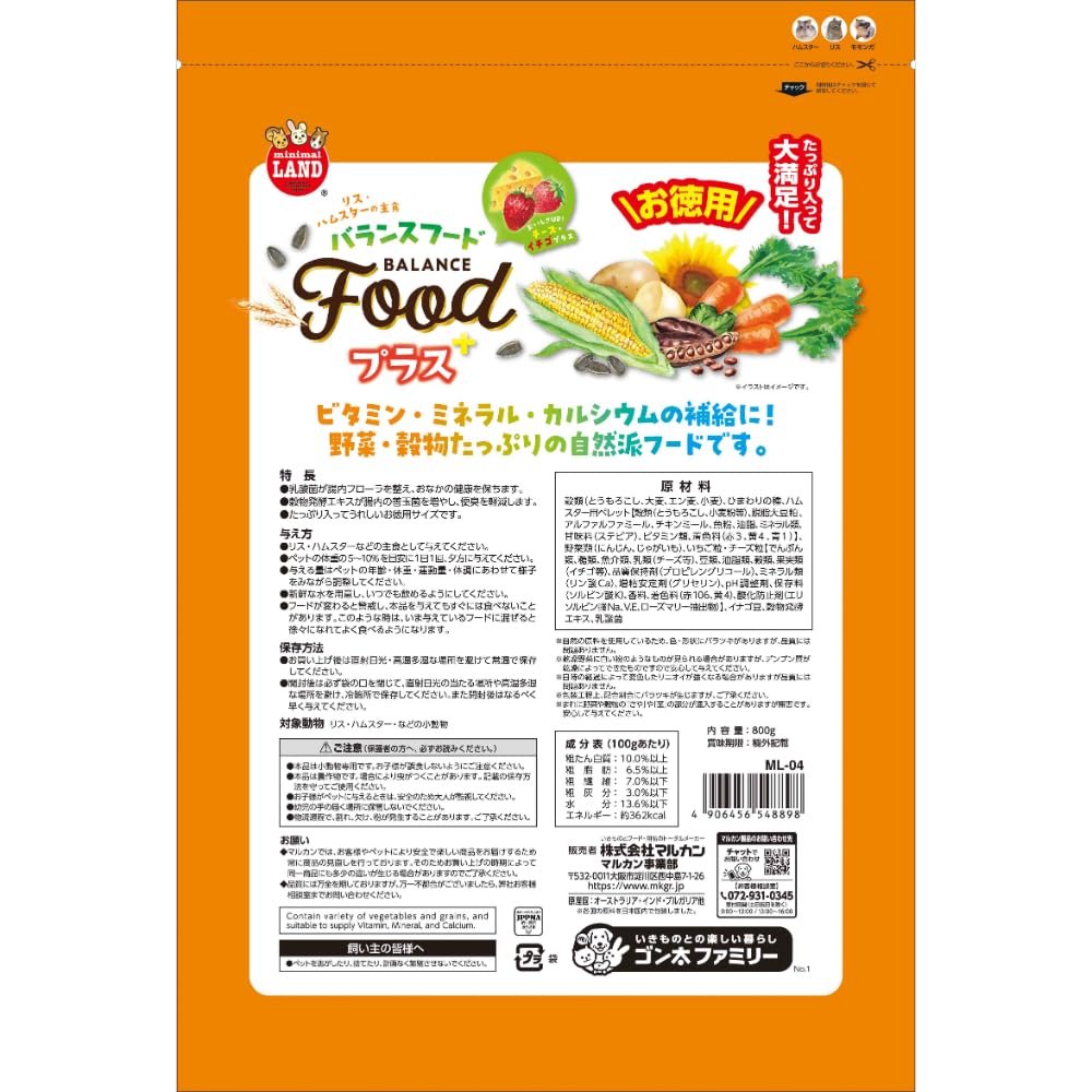 Amazon.co.jp: ミニマルランド バランスフードプラス 小動物用 徳用
