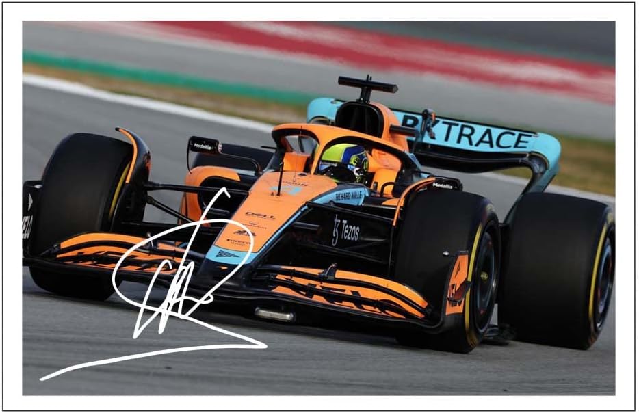 Lando Norris F1 Formula One Signed 12x8 Inch Photo Print Pre Printed Signature Autograph Gift Wall Art, Motor Racing Artwork