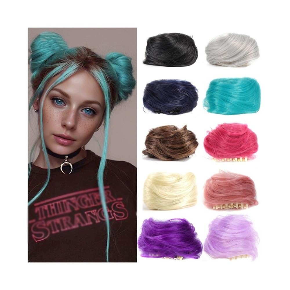 sztuczne włosy kok Spinki do włosów Claw Clip Messy Bun Hair Piece Syntetyczne sztuczne włosy Clip-on Hair Bun Extensions dla kobiet Akcesoria do włosów(Grijs)