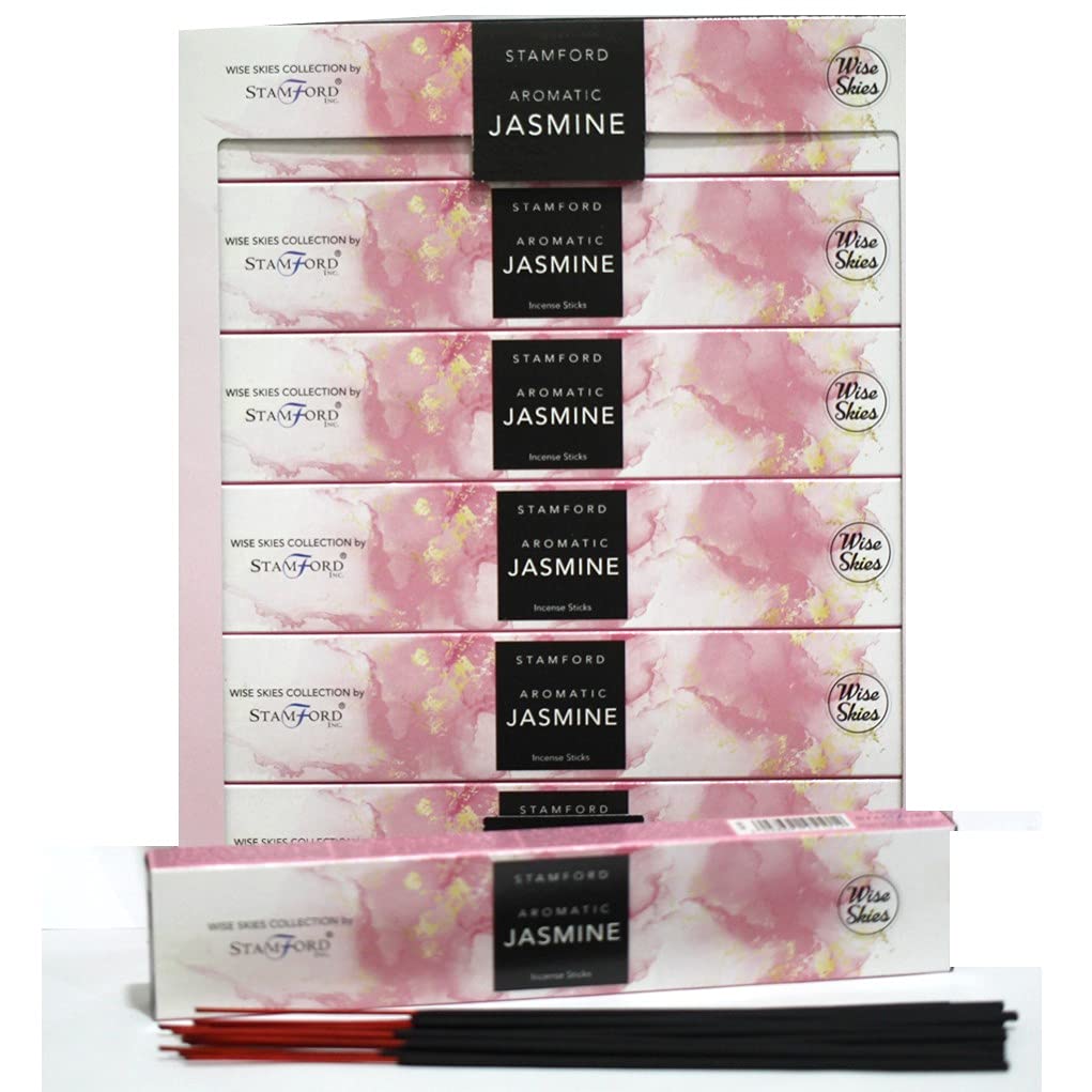 Wise Skies Pink Incense Sticks Gift Pack Of 6 - Stamford Premium Perfume Incense Fragrances Joss Sticks (Jasmine)