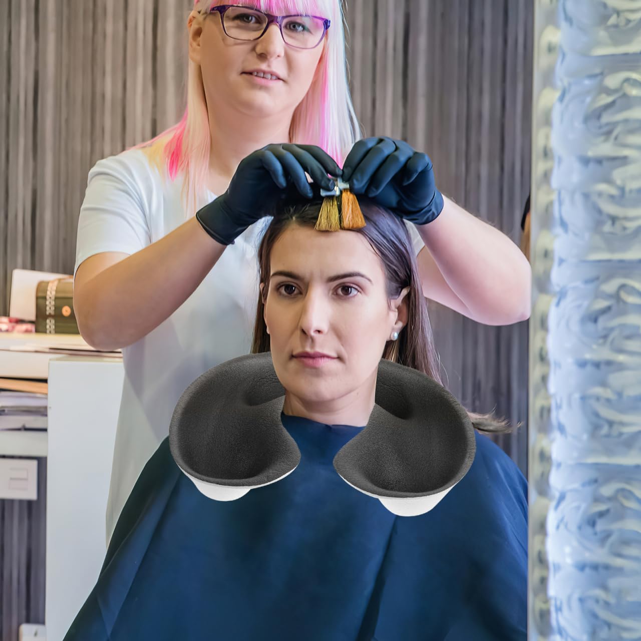 CLISPEED Bac de récupération de la couleur des cheveux multi-fonctionnel en éponge douce pour salon de coiffure polyvalent pour le lavage des cheveux, la teinture et la permanente pour les coiffeurs