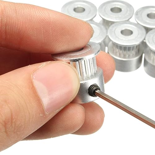 Miniatura 9 de Zeelo GT2 - Polea de correa dentada, 8 piezas de 0.197 in, 20 dientes, rueda de polea de distribución y GT2 16.4 ft de goma de 0.07 pulgadas de paso