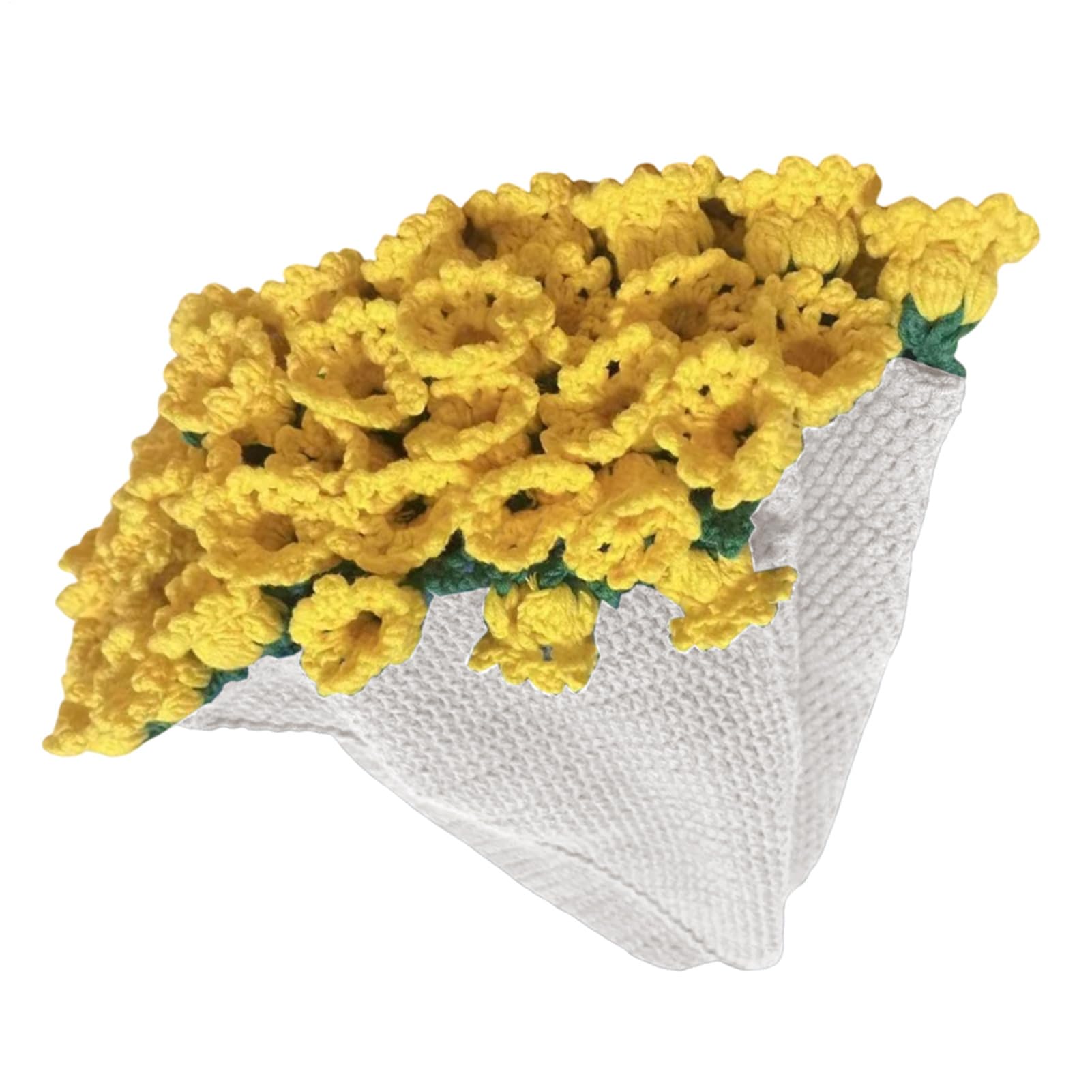 Kit de couverture au crochet fait main avec bouquet de tournesols pour décoration maison