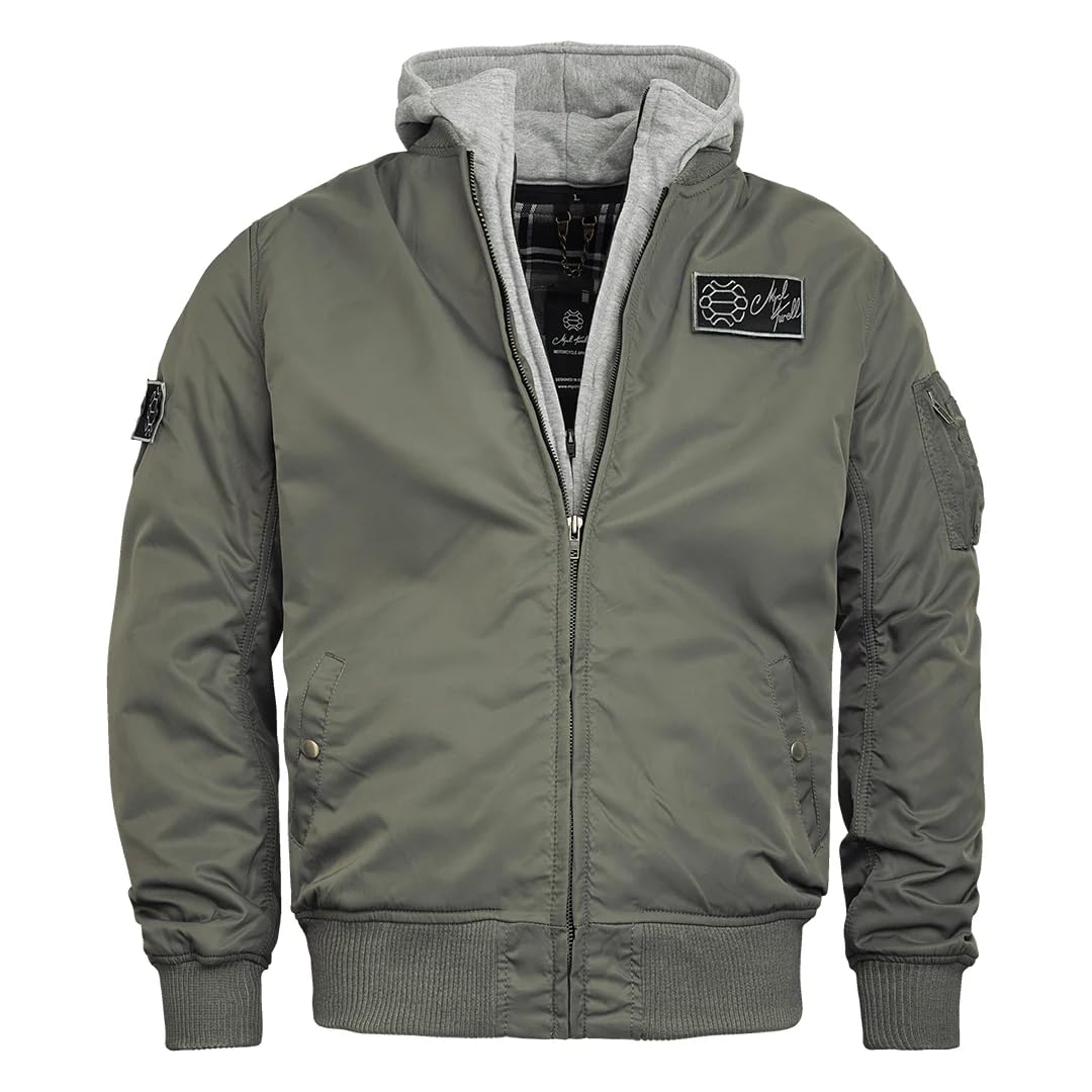 2nd Edition Bomberjacke Herren - Wasserabweisend, Sicherheits-Gelprotektoren CE zertifiziert - Stylisch und Sicher - Bomber Jacket - Motorradjacke Vintage Jacke