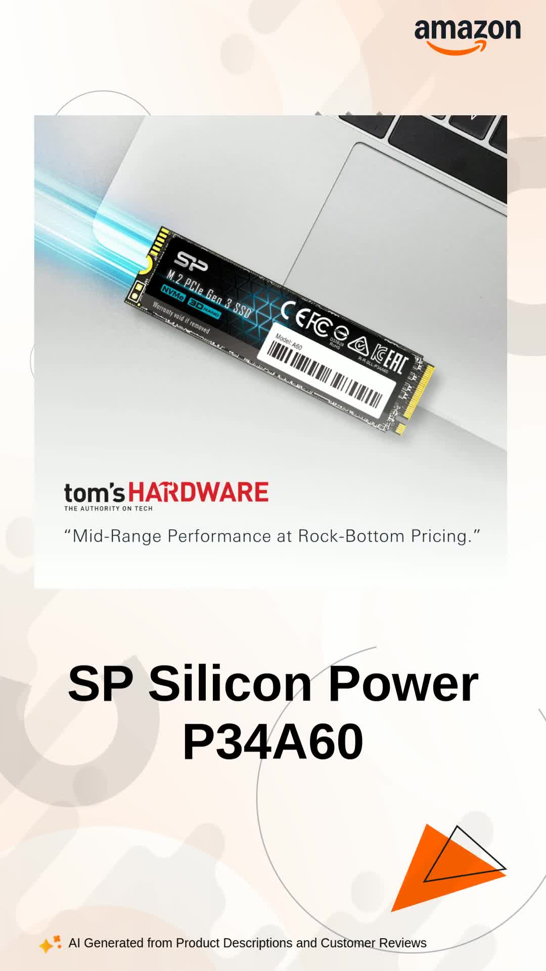SP Silicon Power P34A60 128GB NVMe PCIe M.2 SSD